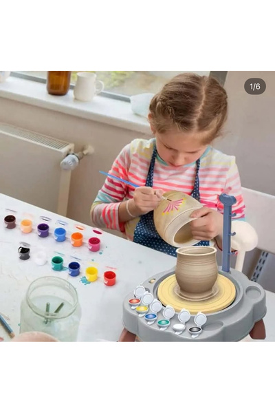 BabyCoco مجموعة عجلة فخار للأطفال مع صانع طين كهربائي، متكاملة مع الأدوات والطين للمرح