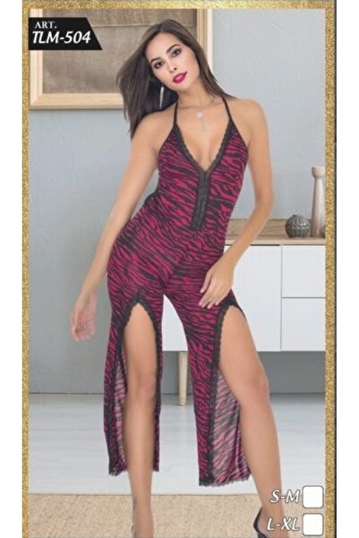 SİERNA Patterned Lace Fantasy Jumpsuit – Red Zebra