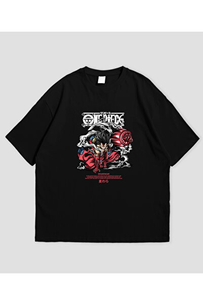 SVART WEAR One Piece Luffy Snakeman Štampano Oversize kroj Unisex T-shirt