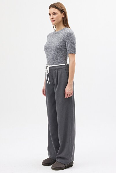 QANU Pantaloni cu talie dublă gri