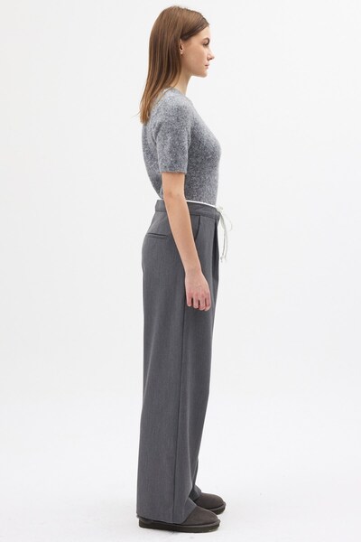 QANU Панталони с двойна талия, сиви