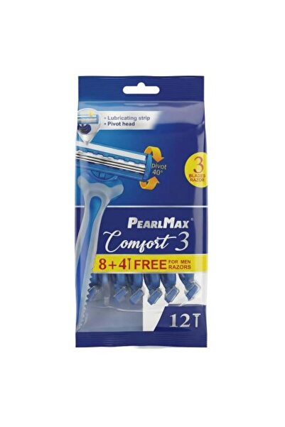 PEARLMAX شفرات حلاقة كومفورت 3 للرجال بثلاث شفرات - 8 + 4 مجاناً