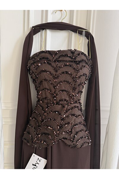 ABRARYZ فستان بني بشال