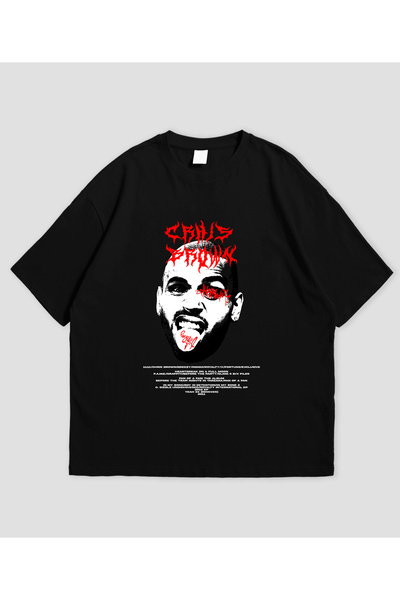 SVART WEAR Chris Brown cu imprimeu supradimensionat Unisex tricou