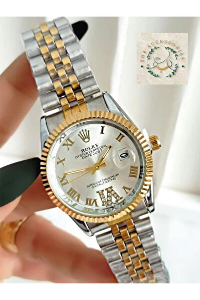 CN Luxury women's wristwatch in two colors, gold and silver - pearl white dial