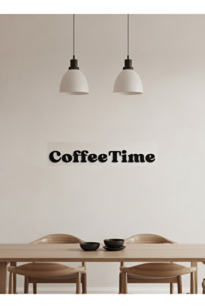 LOWHA Acrylic Wall Art with Back Sticker Featuring a Laser Cut Coffee Time Phrase