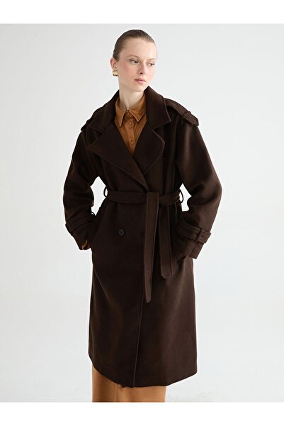 LC Waikiki Lcwaikiki Classic Double Breasted Collar Women's Stamp Coat