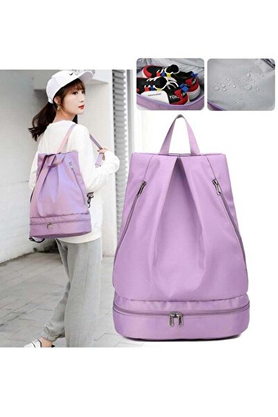 DOMEET حقيبة سفر كبيرة - مزودة بفصل بين قسمي الجاف والرطب، حقيبة مقاومة للماء مناسبة للمبيت مع جيب للأحذية