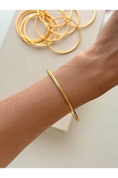 YOUES JEWELRY 22 Ayar 1 ADET Gold Altın Kaplama Başak Ajda Bilezik