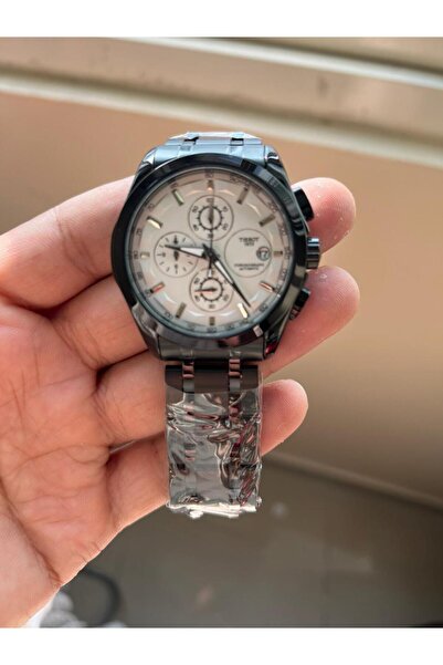 CN ساعة يد رجالية فاخرة بلونين ذهبي وأسود - مينا بيضاء وتصميم رياضي أنيق