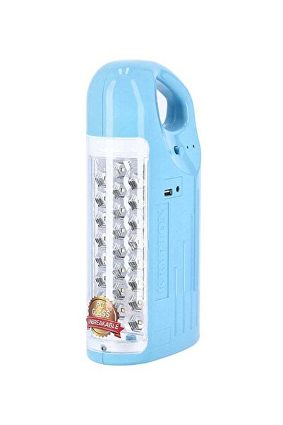 KRYPTON Rechargeable LED Glass Emergency Light Blue/Clear