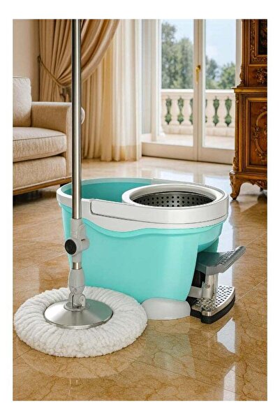 Generic 3-Piece 360° Rotating Spin Mop and Bucket Set, Multicolor, 18 x 47 x 28 cm