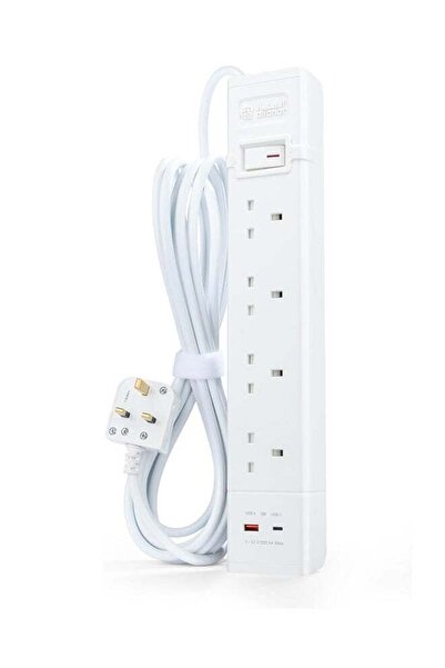 Alfanar Power Connector with 4 Sockets and 2 USB Ports for Fast Charging