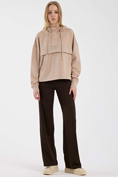 Sementa supradimensionat Moale texturatate Swea tricou - Bej