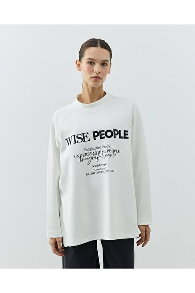 Aybikestil Premium Doubleface Nakış Baskılı Relax Bluz People