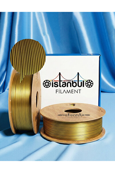İSTANBUL FİLAMENT 3D Baskı PLA+Silk Filament Çift Renk Gold - Siyah 1 kg Ø 1,...