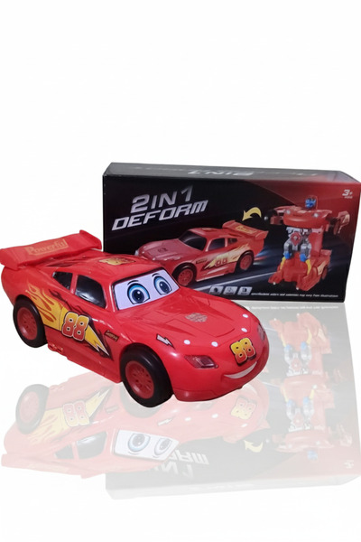 BESTTOYS Robota donusen pilli şimşek McQueen ışıklı ve müzikli