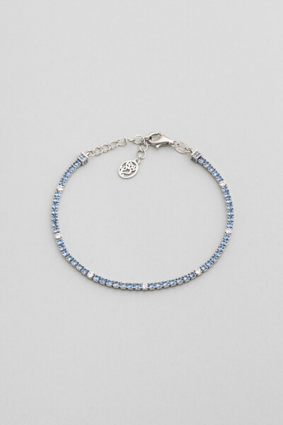 So CHIC... Gökkuşağı Yolculuğu 18 Ayar Beyaz Altın Kaplama 19 Cm Su Yolu Bileklik