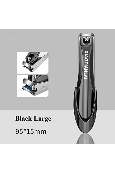 Choice1 مقص أظافر أسود كبير الحجم من الفولاذ المقاوم للصدأ، حاد للغاية، ذو حا...