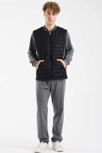 Sementa Quilted Vest Triple Tracksuit Set - Anthracite