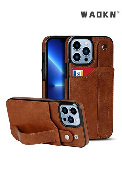 WAOKN جراب فاخر مقاوم للصدمات لهاتف آيفون 15 برو ماكس مع حزام للمعصم وفتحة لل...