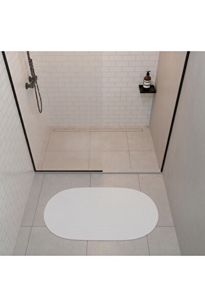serelya Hasır Çizgili Jüt Paspas | Banyo | Balkon | Doğal | Yıkanabilir | 60x100 cm
