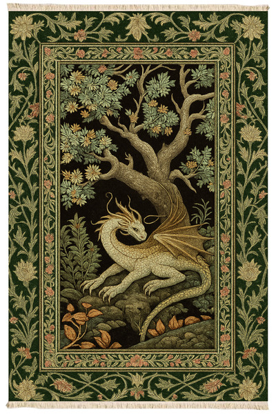 Markaev Orman Ejderhası Dokuma Taban Halı 501 YNG