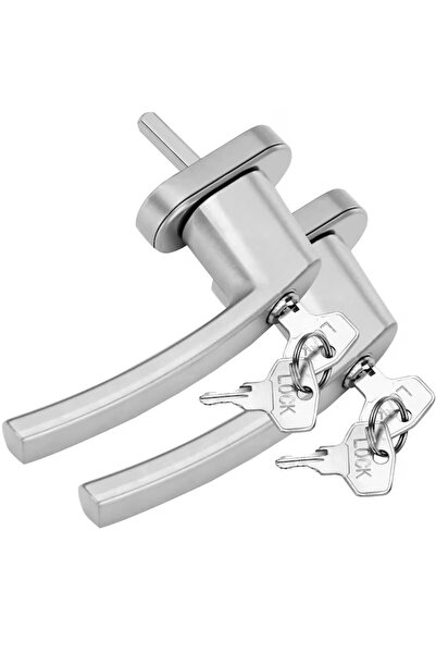 monzana Set de 2 mânere de fereastră din oțel cu chei, blocare de siguranță, ...