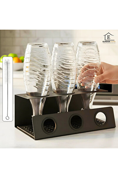 Elindor ® Bottle Drainer with 3 Holes, Lid Drain Holder, Durable Carbon Steel...