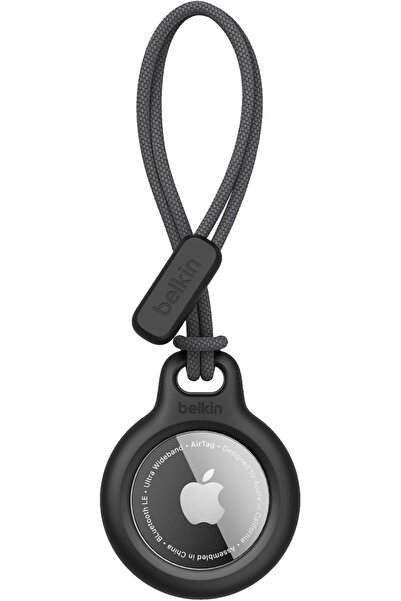 Belkin AirTag Case with Strap (Secure Holder Protective Cover for AirTag) - Black