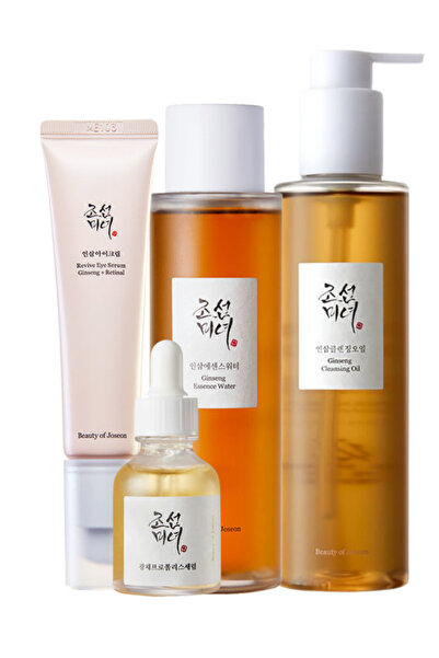 Beauty of Joseon مجموعة تجديد البشرة بالجينسنغ: منظف زيتي، خلاصة، سيروم لتفتي...