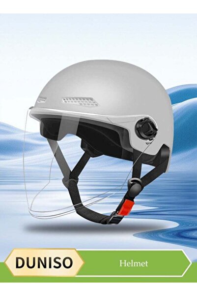 DUNISO Open Face Scooter Helmet with Detachable Goggles & Ear Protection, Uni...