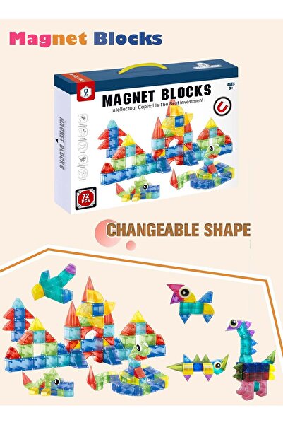 DEZHI 72 قطعة من مكعبات بناء الهندسة المغناطيسية (HD 143 A)