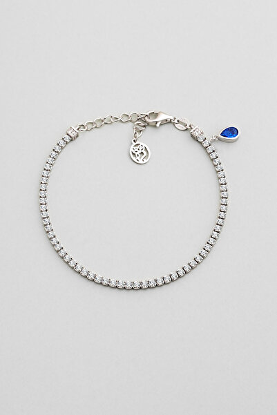 So CHIC... Aşk Işığı 18 Ayar Beyaz Altın Kaplama 19 Cm Gümüş Su Yolu Bileklik