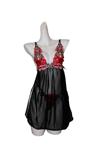 JInsh Hot Rose Floral Embroidery Backless Breathable Suspender Sleepwear Pant...