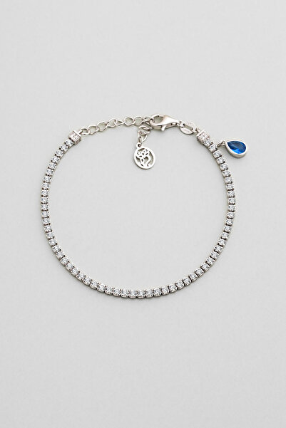 So CHIC... Aşk Işığı 18 Ayar Beyaz Altın Kaplama 19 Cm Gümüş Su Yolu Bileklik