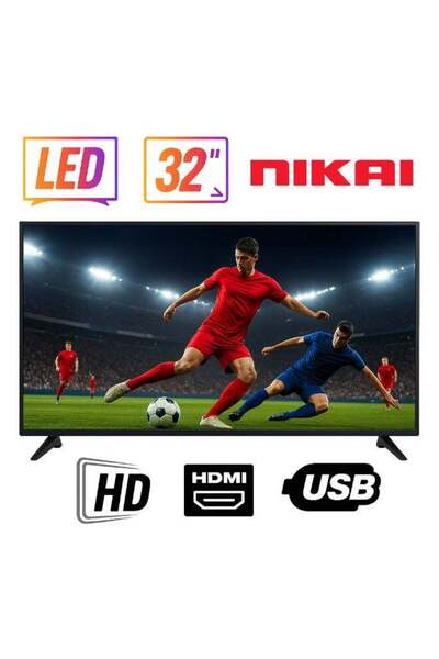 Nikai 32 Inch LED TV, Slim LED with HDMI, USB, VGA, Headphone Jack - 32 in Black