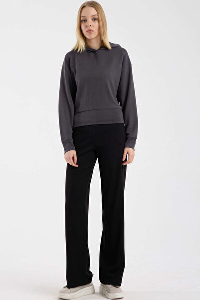 Sementa supradimensionat cu glugă Textura moale Swea tricou - Antracit