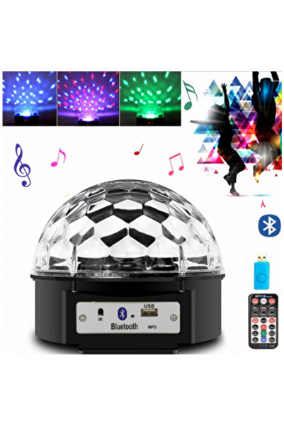 iTin Glob disco cu difuzor Bluetooth, redare USB/SD, proiector LED, telecomandă