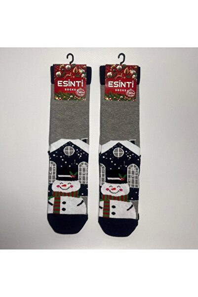 Esinti Yılbaşı Çorapları Desenli Renkli Kadın ve Erkek Çorapları
