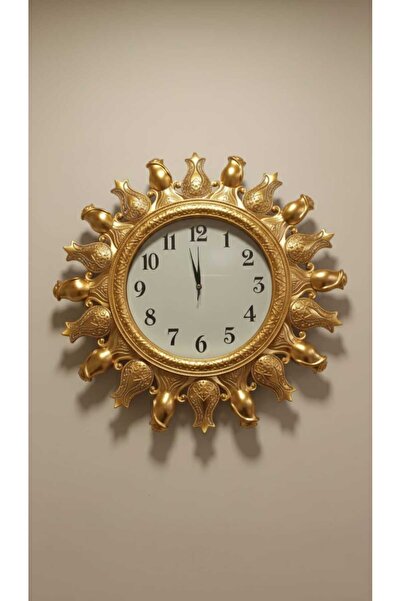 humazeyy Gold güneş figürlü 57 cm duvar saati