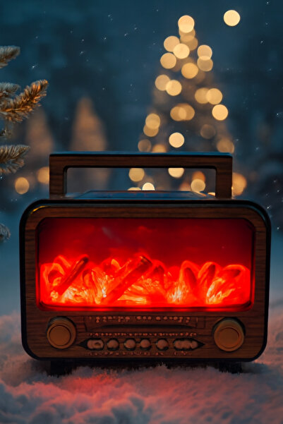 Coverzone Solar Şarjlı Şömine Görünümlü Radyo FM/AM/SW USB TF BT Müzik Çalar ...