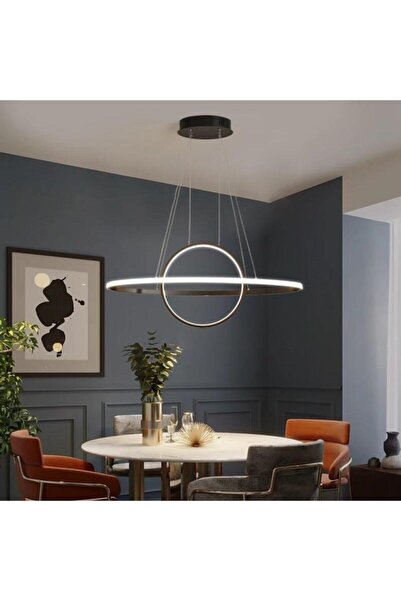 Elektroyou Aresella Özel Siyah Modern 2'li Günışığı Ledli Avize