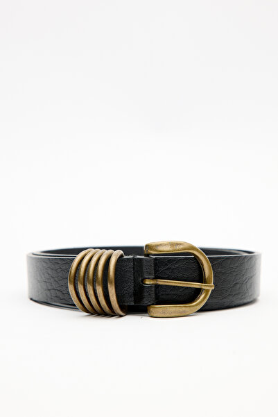 Manuka Antique Buckle Belt Black