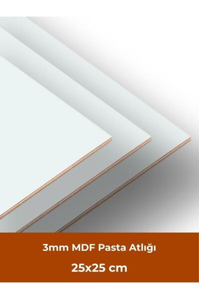 TROY AMBALAJ 5 Adet 25x25 Cm Mdf Beyaz Pasta Altlığı