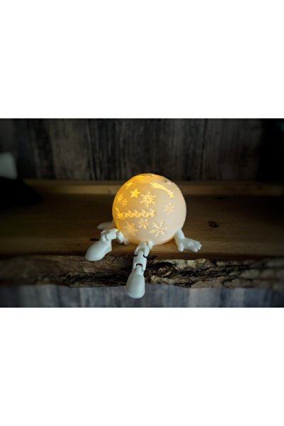 Razmo Yılbaşı Temalı Oturan Tealight Mum Küre Yılbaşı Pilli Mum (5cm)
