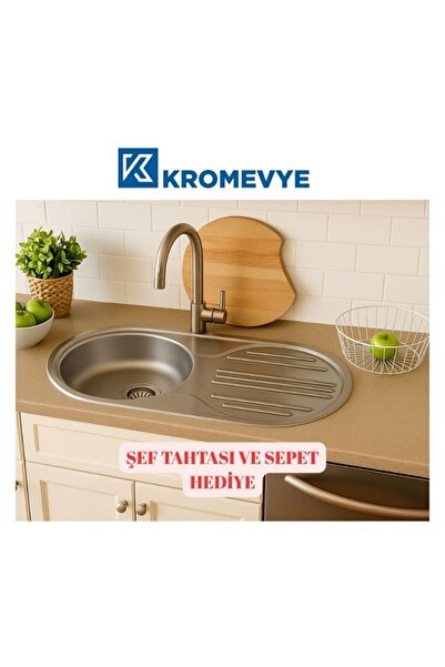 Kromevye EC-325 PASLANMAZ ÇELİK MUTFAK EVYESİ - 43,5X83