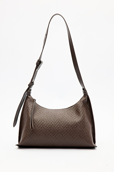 Manuka Textured Leather Shoulder Bag Brown
