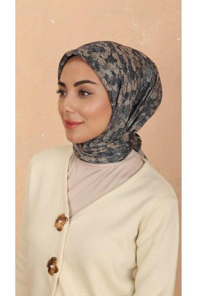 locella Soft Pamuk Eşarp Antrasit Gold-9