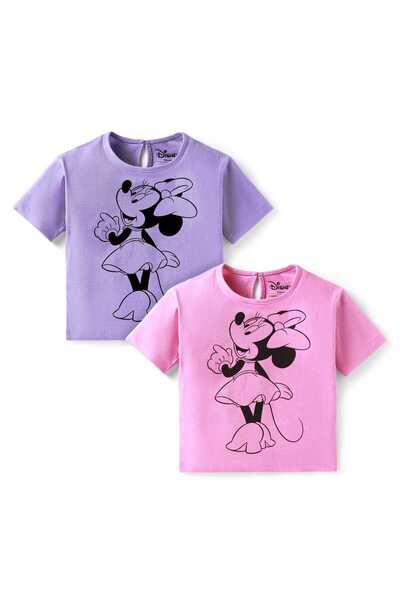 Babyhug Disney تيشيرت نصف كم من نسيج جيرسي ناعم مزين بصورة ميني ماوس في الأما...